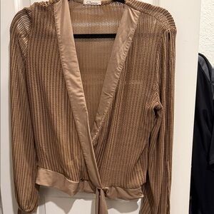 Chic Tan Wrap Top